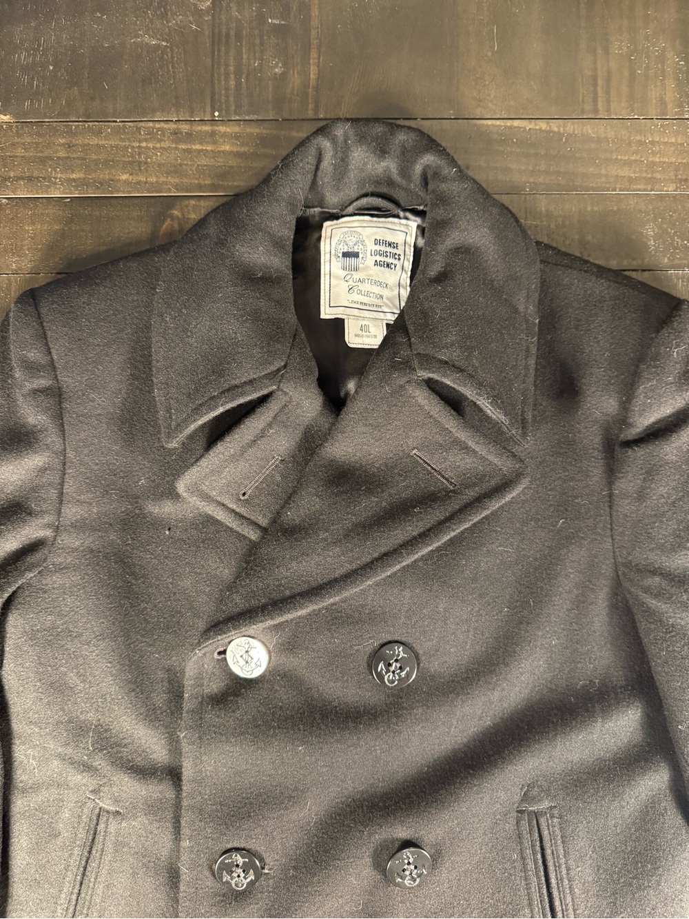 Defense logistics agency quarterdeck classics navy issued peacoat black size 40r
